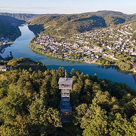 Mosel - Prinzenkopfturm -Alf - Bullay -Doppelstockbrücke