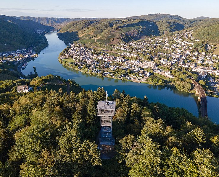 Mosel - Prinzenkopfturm -Alf - Bullay -Doppelstockbrücke