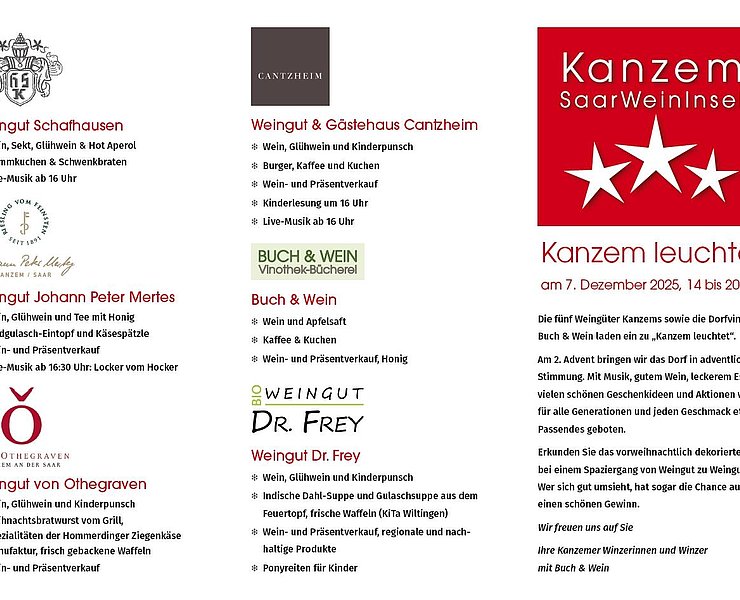 Programm Kanzem leuchtet 2025