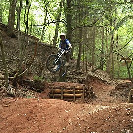 Mountainbiker auf der Strecke