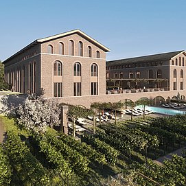 Außenansicht Terra Saar mit Pool - Rendering