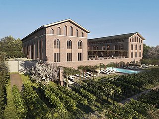 Außenansicht Terra Saar mit Pool - Rendering