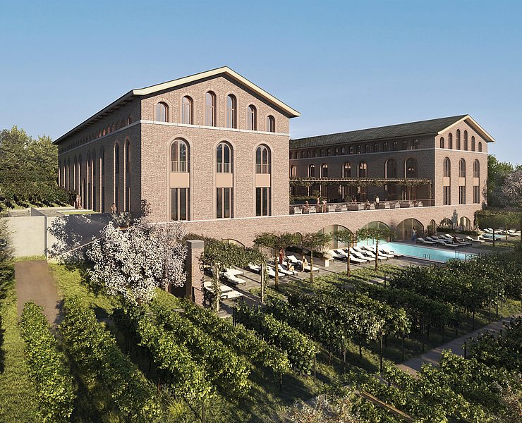 Außenansicht Terra Saar mit Pool - Rendering