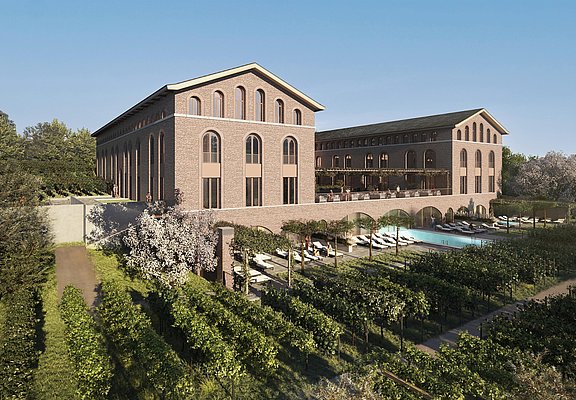 Außenansicht Terra Saar mit Pool - Rendering