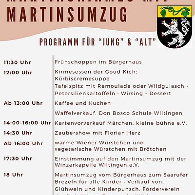 Foto: Programm Martinskirmes 2026