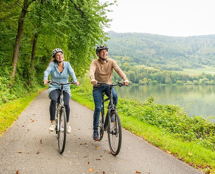 Auf dem Mosel-Radweg zwischen Mehring und Detzem