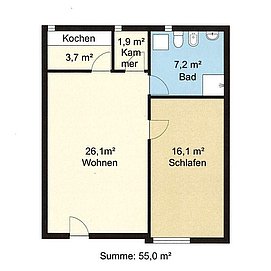 Grundriss Ferienwohnung Fernblick