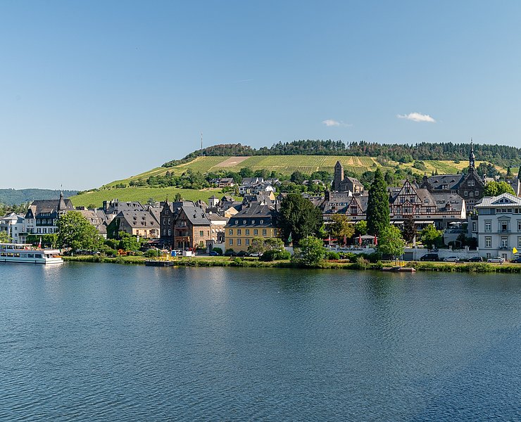 Blick auf Traben Trarbach vom Mosel-Radweg