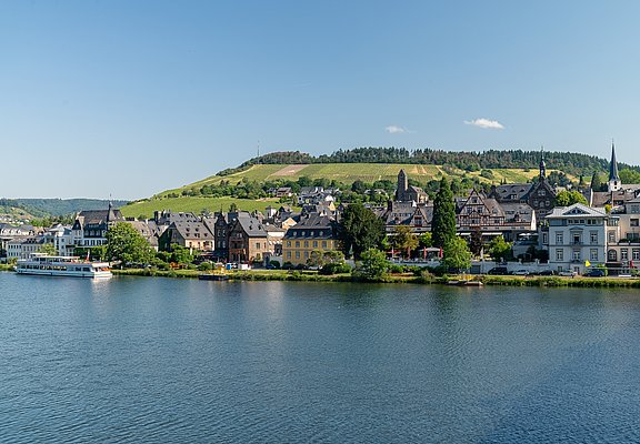 Blick auf Traben Trarbach vom Mosel-Radweg