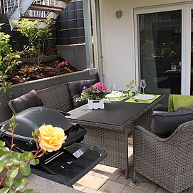 Ferienwohnung Landurlaub Terrasse 1