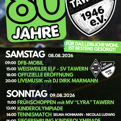 Foto: 80 Jahre SV Tawern