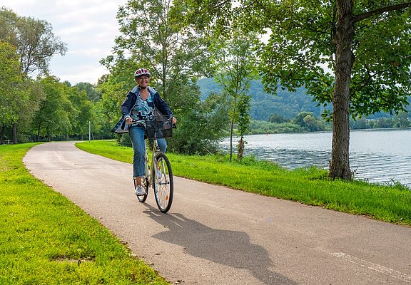 Mosel-Radweg am Zusammenfluss