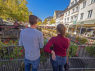 Blick auf den Wasserfall Saarburg