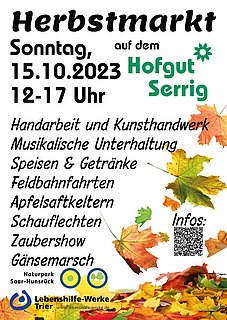 Plakat Herbstmarkt Hofugt Serrig 2023
