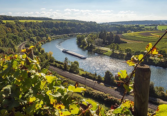Blick vom Pavillon bei Wehr über die Mosel