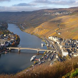 Blick auf Bernkastel-Kues von Burg Landshut aus