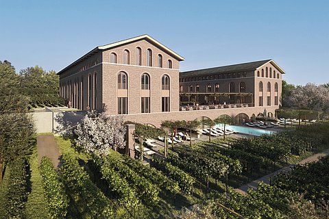 Außenansicht Terra Saar mit Pool - Rendering