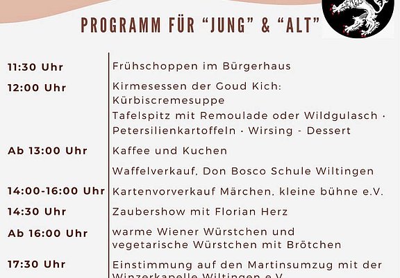 Programm Martinskirmes 2026