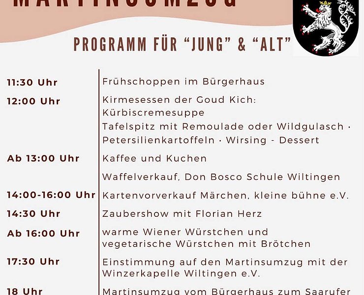 Programm Martinskirmes 2026